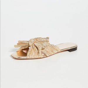 Loeffler Randall Daphne Pleated Bow Slides Size 8.5